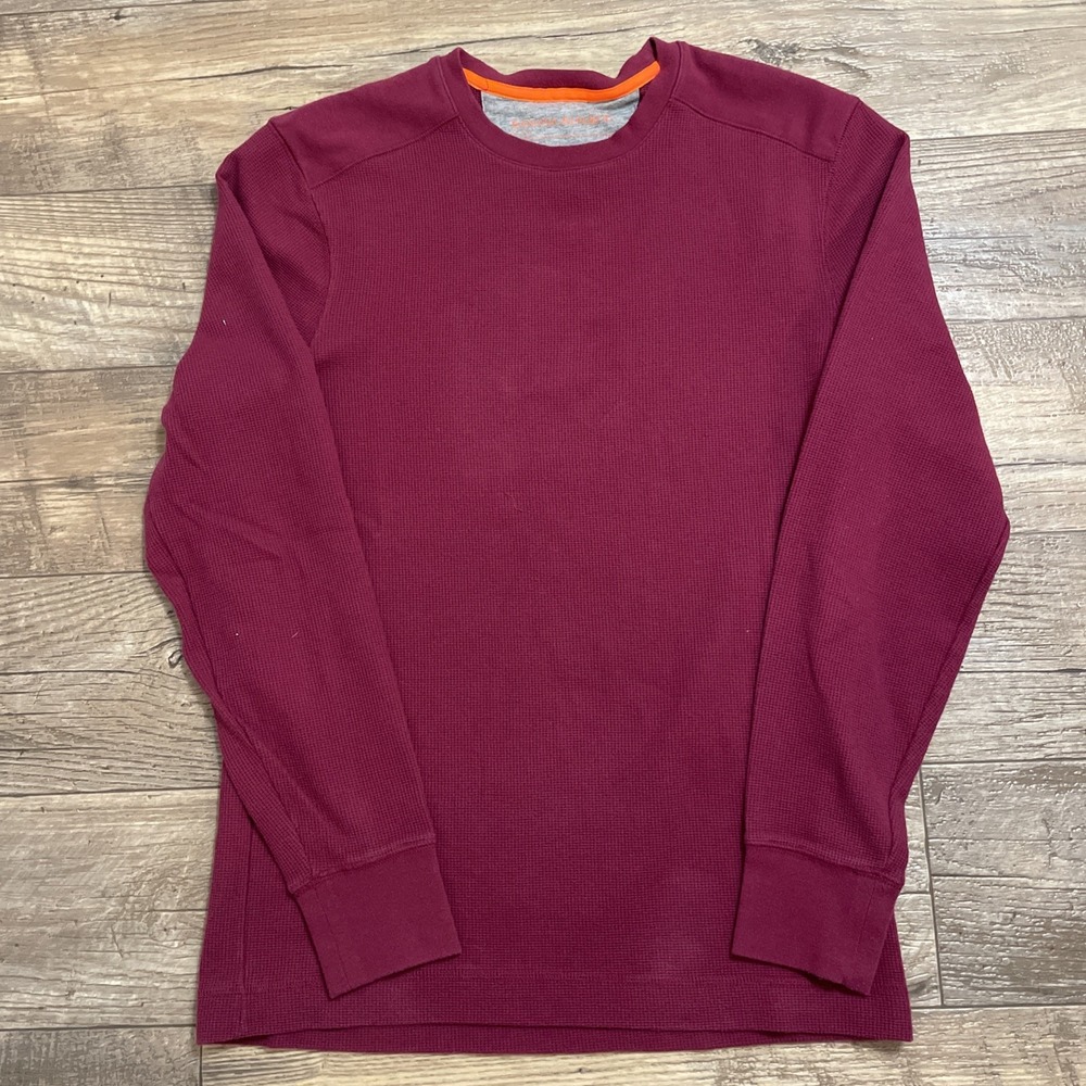 Banana Republic Waffle Long Sleeve T Shirt Sz M Men's Raspberry Red